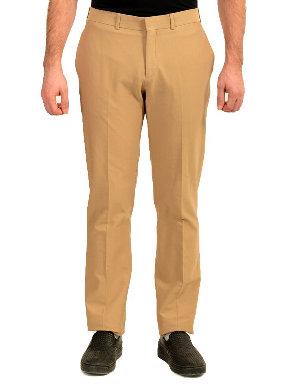 Malo Men's Beige Flat Front Dress Pants US 40 IT 56